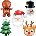 2 x Beaumode 18inch Valentines Day Heart Balloon Set 25pcs Metallic Mylar Balloons for Galentines Day Bachelorette Engagement Birthday Proposal Photo Backdrops Party Decorations (Christmas)