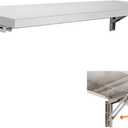 Folding Concession Shelf 48" L x 12" W, Stainless Steel Folding Serving Food Shelf, Heavy Duty Drop Down Wall Mount Shelving for Concession Windows, Food Truck, Kitchen, Garage, 12"x48"