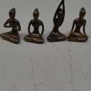 OwMell Lot of 4 Meditation Yoga Pose Statue Figurine Ceramic Yoga Figure Set Decor - Patina Gold