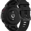 QGHXO Band for Amazfit T-Rex 2, Soft Silicone Replacement Band for Amazfit T-Rex 2 / Active Edge Smartwatch (No Tracker, Replacement Bands Only) (Black)