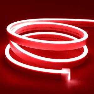 Lamomo LED Neon Lights, 16.4ft Red LED Strip Light, 12V 0.39in/Cut Silicone Waterproof Neon Rope Light, DIY Neon Sign for Bedroom Indoor Outdoor DecorationPower Adapter not Included