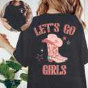 KIDDAD Rodeo Shirts for Women Cowgirl Outfits Country Concert T-Shirt (Gray, L)