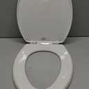 Bemis 7300SLEC Slow Close Toilet Seat, Easy Clean Hinges and Durable Plastic Seat, Made in USA, Elongated, White