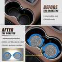 7 x Bling Car Cup Holder Coaster,Non-Slip Sparkly Crystal Rhinestone Car Cup Holder Coasters,Non-Slip Durable Car Coasters,Universal Car Cup Holder Insert(Dark Blue Whole Rhinestone, 4 Pack)
