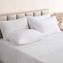 BYSURE Jersey Knit Queen Sheet Set 6 Pieces, Stretch Super Soft and Wrinkle-Free Bed Sheets, Spandex Blend with 18-inch Deep Pocket, White