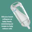 Dr. Brown's Silicone Baby Bottle with Collapsible Insert Designed to Reduce Colic, 9 oz with Wide-Neck Level 2 Medium Flow Nipple, BPA-Free, 3m+, White, 4-Pack