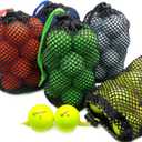 JKL 5 Pack Small Golf Ball Bags, Golf Mesh pouch,Sports Net, Round Storag,little nylon mesh bag,Colorful Drawstring mesh Bags for accessoriesRed Yellow Blue Green Black