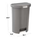 Curver Infinity 45.5 Liter / 13 Gallon Plastic Kitchen Trash Can with Foot Pedal and Locking Lid - Perfect for Household Use Indoor for Garbage Disposal or Recycling, Grey