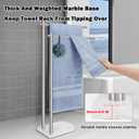 Livabber Standing Towel Rack, 304 Stainless Steel 2-Tier Towel Holder Stand with Marble Base, Modern Stylish Tall Shower Towel Bar for Bathroom Accessories, PoolBrushed Nickel
