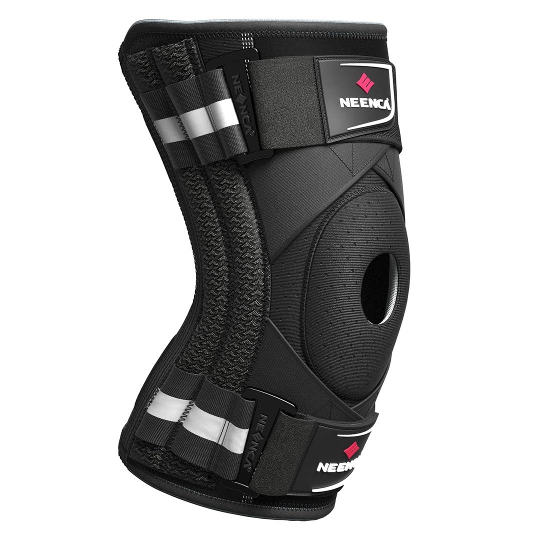 NEENCA Professional Knee Brace for Knee Pain, Medical Knee Support with Patented X-Strap Fixing System, Great Support and Stability for Joint Pain, Arthritis, Meniscus Tear, ACL, PCL, Runner, Sports (Black) XXL
