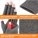 5 Pairs Arthritis Gloves for Women and Men, Pain Relief Compression Gloves Women,Fingerless Breathable Design (Black, XL)