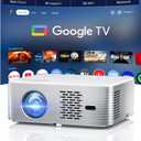 Google TV Projector 4K Support - CiBest Smart Projector with WiFi 6 and Bluetooth, Outdoor Movie Proyector Full-Sealed Optical Engine 3000 ANSI Home Ceiling Projector with Autofocus, Streaming Apps
