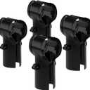 VIVIDA 1-5/8" End Rail Clamps, Black Chain Link Fence Fittings, 1-5/8 Inch Panel Pipe T Connectors, 4 PCS