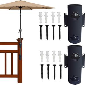 Heavy Duty Umbrella Holder Stand Umbrella Clamp Mount Bracket for Deck Railing, Mount to Deck, Fences,Balcony and Outdoor Yard