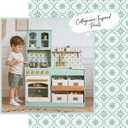 Tiny Land Wooden Play Kitchen for Kids with Toy Storage for Pretend Play
Built-In Cabinets, Felt Bins & Cookware Accessories Make Cleanup Easy While Encouraging Organizational Skills