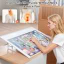 WELGEE 1000-Piecce Tilting Puzzle Board with Stand, 31 x 24 Lightweight Portable Puzzle Table for Adults & Seniors, DIY Customizable Puzzle Accessory Only 3.5 lbs (White), 1000 - Piece