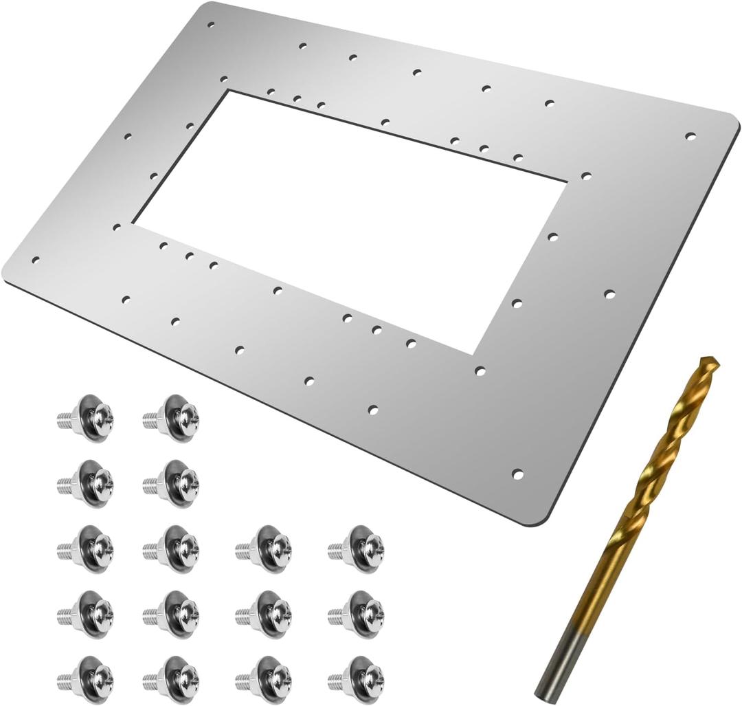 Wide mouth Pool Skimmer Repair Kit 304 Stainless Steel plate 18 .75"W 12.25"H Compatible with Hayward Swimline JED Pool Tools Jacuzzi Pacfab Water Xmnbl 1091WM,XJJ wide mouth Pool Wall Repair Panel