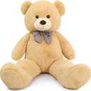 MaoGoLan Giant Teddy Bear 4 Feet,Adorable and Cuddly Big Bear Stuffed Animal 47", Classic Teddy Bear Plush Gift Decoration for Baby Shower,Party,Birthday,Valentines Day,Tan (Brown)