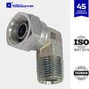 Cosmostar 1/2" NPTF Male x 1/2" NPSM Pipe Swivel Elbow 90-degree, Hydraulic Adapter