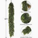 9FT Cedar Garland - Real Touch Christmas Garland,Realistic Artificial Garlands Evergreen Fake Pine Needles Garland for Fireplace,Table, Stairs, Mantle, Indoor Outdoor,Home,Holiday Decor