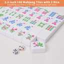 Mahjong Tile Set, American Mahjong Tile Set with 2 Dice, 166 Colorful Engraved Mahjong Tiles (1.2) (Classic White)