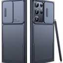 for Samsung Galaxy S23 Ultra Case with Camera Cover, [Military Drop Protection] [Snug Touch], Slim Protective Hard Back and Soft Edge Phone Case for Galaxy S23 Ultra Case 6.8''- Black
