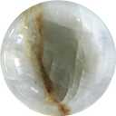 Calcite Stone Bowl, D20 Natural Crystal Bowl for Decor - Hand Carved Decorative Bowl for Centerpiece, Coffee Table, Yoga Meditation, Gift Idea (Natural Vein)