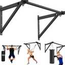 Wall Mounted Pull Up Bar, Adjustable Depth Pull-up Bar with 500LBS Weight Capacity, Maintain Upper Body Strength & Core Stability, Home or Garage Gym Chin Up Workout Training Station