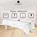 White Plastic Table Cloth Disposable (6 Pk) 54in x 108in Plastic Tablecloths for Rectangle Tables - Premium Party Table Cloths Disposable for 6ft to 8ft Rectangle Tables