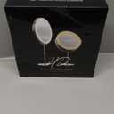 Makeup Mirror with Lights, 1x/20x 360 Rotation Vanity Mirror, Brightness Adjustable Lighted Makeup Mirror with Magnification, 5000 mAh Rechargeable Double Sided Mirror with 3 Colors, Gift for Women (Chrome)