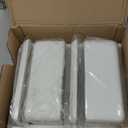 MyGift 10 Inch Modern Unglazed White Ceramic Indoor Plant Pot with Drainage Hole, Rectangular Succulent Planter Window Box with Removable Saucer, 2 Pack