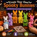 6 Pcs Halloween DIY Flocked Bunny Figurines Paintable Rabbit Decor Set