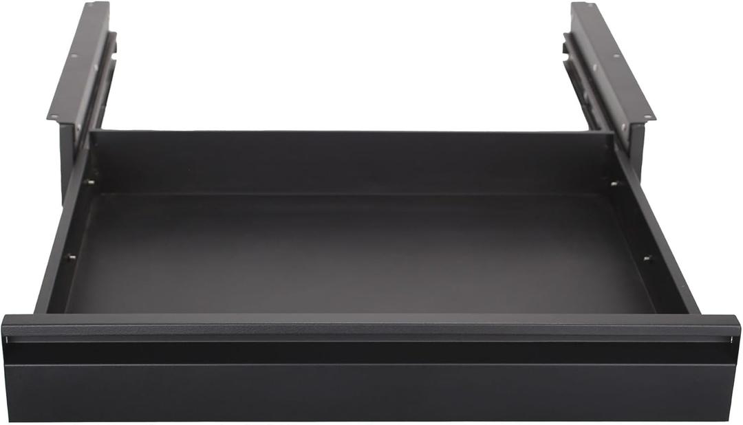 Under Desk Drawer For Desk 23.5 in, Pull out Storage Organizer with Slide Extension Mounted Under Flat Wooden Table or Workbench, Carbon Steel Hidden Desk Drawer