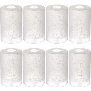 Teenyyou 8 Pcs White Linen Frosted Glass Shade Replacements for Pendant Light Fixtures Glass Lamp Shade Cover, 1-5/8 Inch Fitter E26 Base, 4"w x 6"h, Replacement Lamp Globe for Chandelier Wall Sconce