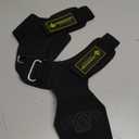 MANUEKLEAR Gym Straps Weight Lifting, Double Leather Lifting Straps for Men Deadlift with Cushion Wrist Loop, Gym Lifting Wrist Wraps for Weightlifting (One Size - Black)