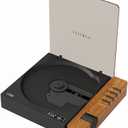 R300 CD Player Portable Bluetooth Desktop Retro CD Players for Home,Without Speakers, Rechargeble Battery Small Compact Vintage CD Player,SPDIF Out,Brown