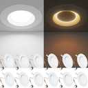 Ensenior 5/6 Inch 5CCT LED Can Lights with Night Light 12 Pack, Retrofit Led Recessed Lighting, Baffle Trim, Dimmable, 9W=110W, 1000LM, IC Rated - FCC