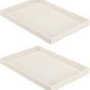 Quelay 2 Pcs Stackable Jewelry Tray Jewelry Organizer Tray Showcase Display Empty Plate Bracelet Ring Earring Organizer (Beige)