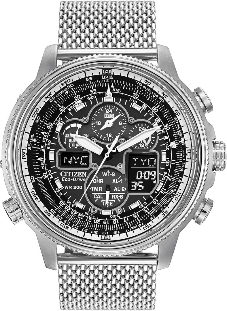 Citizen Men's Promaster Navihawk A-T Eco-Drive Pilot Watch, Atomic Timekeeping, Chronograph