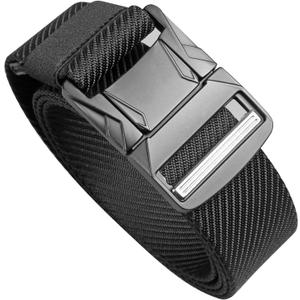 Men's Heavy Duty Webbing Belt Adjustable Military Style Nylon Belts with Metal Buckle (Waist 44"-52"(Length 59"))