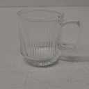 6 PACK Premium Glass Coffee Mugs with Handle, 12 OZ Classic Vertical Stripes Glass Coffee Cups, Transparent Tea Cup for Hot/Cold Beverages, Glassware Set for Americano, Latte, Cappuccino
