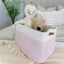 Large Storage Baskets for Shelves, Closet Organizers Bins for Clothes Blanket Towels, Baby Nursery, Toy Baskets Box, Woven Rope Baskets, 17 x 13 x 7.5, 2 Packs Woven Pink