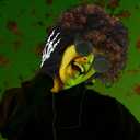 3 Pcs Halloween Costume Accessories Adult with Goggles Glasses, Short Curly and Skeleton Gloves for Halloween Cosplay Party Accessories Women Dress up (Black)