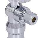 Midline Valve 92325QS-NL-Q 1/4 Turn Press Angle Stop Valve, 1/2" Press x 1/4" OD, Chrome Plated Brass, 6 cubic inches