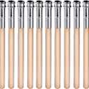 Chinco 12 Pieces Wooden Pencil Extenders Art Pencil Lengthener Crayon Extension with Aluminum Handle for School Office Supplies