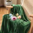 Inhand Fleece Throw Blanket, Super Soft Flannel Cozy for Adults, Washable Lightweight for Couch, Sofa, Bed, Office, Warm Plush for All Season, Green, 50"60"
