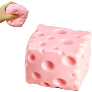 Pink Cheese Squishy, Squeeze Cheese Toys with Soft Skin-Feel for Stress & Anxiety Relief Fidget (Pink-2.76IN)