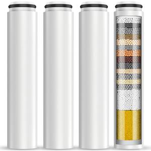 Cobbe 4 Pack Replacement Filters for Handheld Shower Head - Water Softener Filters Beads for Hard Water - Remove Chlorine - Reduces Dry Itchy Skin