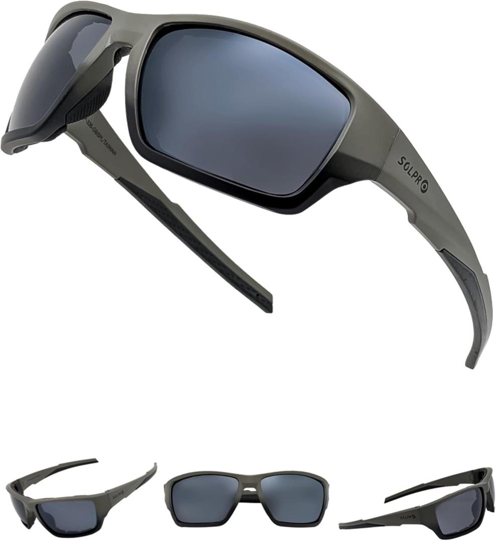 Polarized Riding Sunglasses Foam Padded Wraparound Fit Men Women Motorcycle Driving Running Cycling Fishing