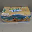 FHOZGECY Beach Toys, Sand Toys for Kids Boys and Girls with 2 Construction Vehicle, 2 Collapsible Bucket, Sand Castle Building Kit, Sand Molds, Mesh Bag, Outdoor Toys for Kids Ages 4-8